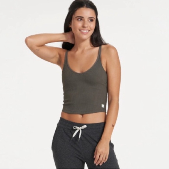 Vuori Tops - Vuori Rib Crop Tank Oregano